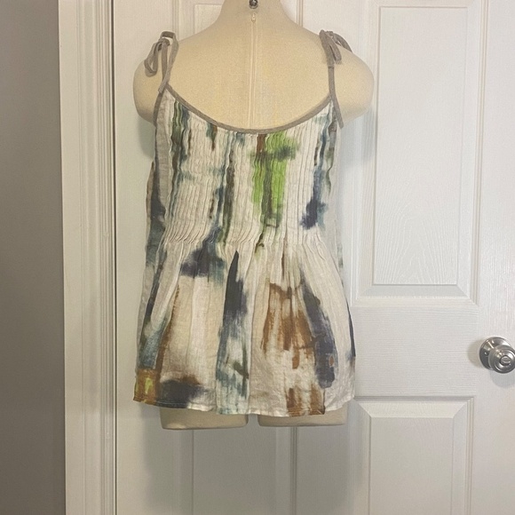 ZYGA LIN'N LAUNDRY Linen Lagenlook Adjustable Tie Spaghetti Strap Baby Doll Top - Picture 9 of 14